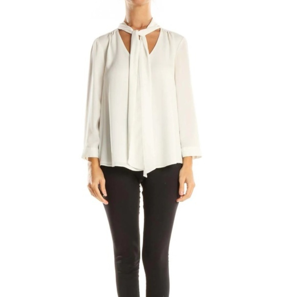 Beautiful Anthropology White Sheer Shirt
